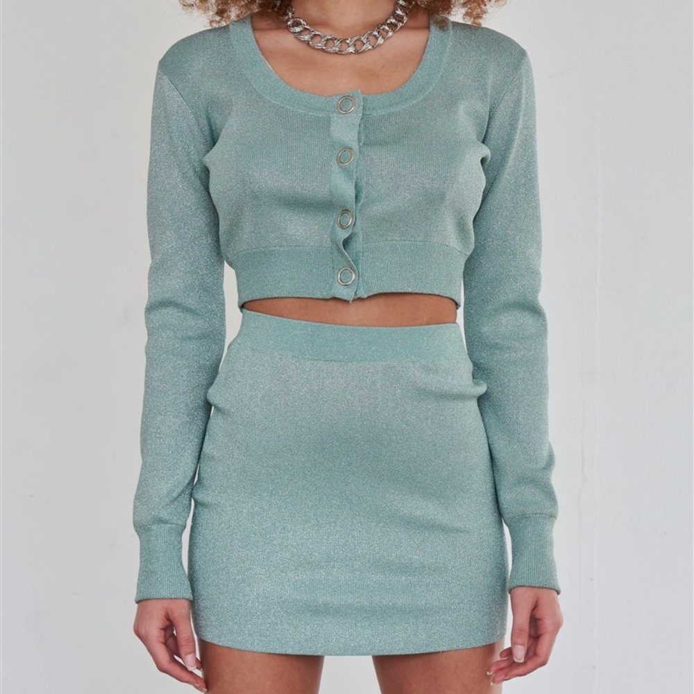 3/$30 Mint sparkle cardigan